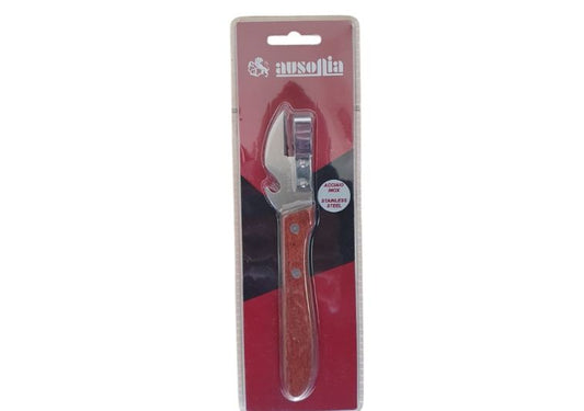 Apriscatole in acciaio inox e manico di palissandro Ausonia. | Acquista su ferramentabeniamino.it