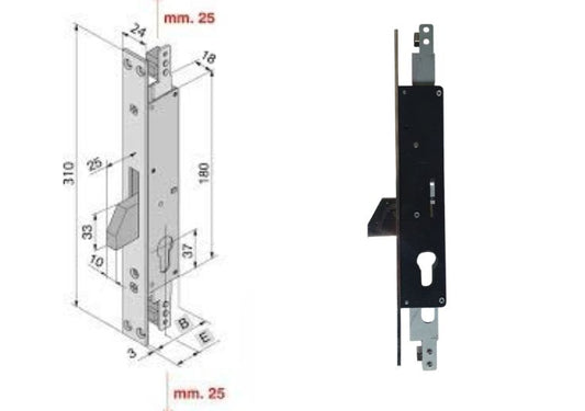 Serratura infilare triplica Welka 080.XX.01.0 | Acquista su ferramentabeniamino.it