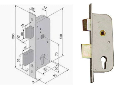 Serratura con scrocco + mandata Welka 061.30.00.0. | Acquista su ferramentabeniamino.it