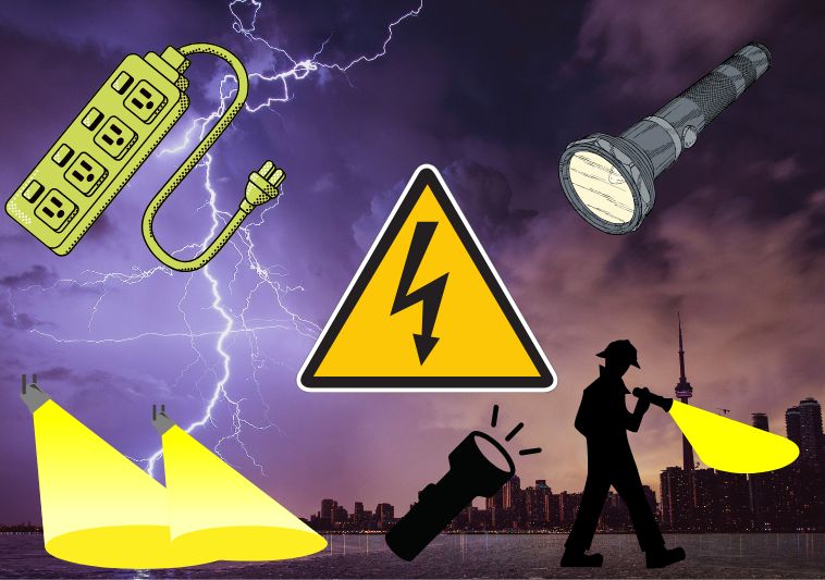 Torcia, materiale elettrico, illuminazione