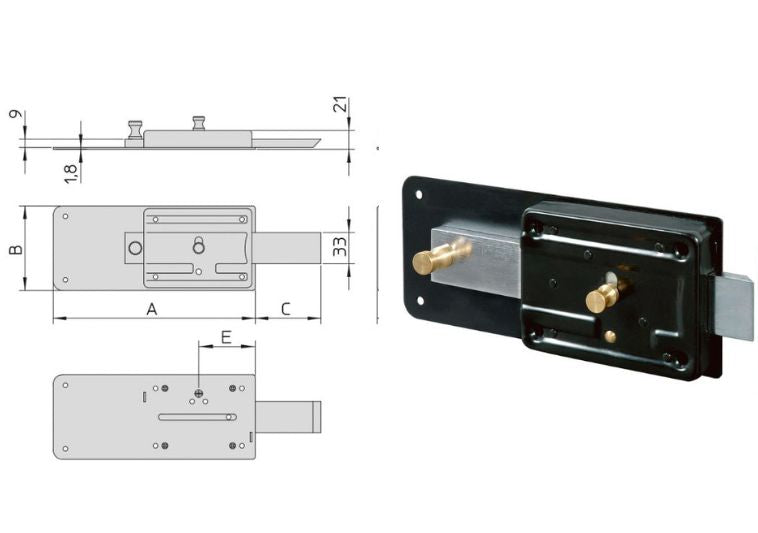 Misure serratura ferroglietto. | Acquista su ferramentabeniamino.it