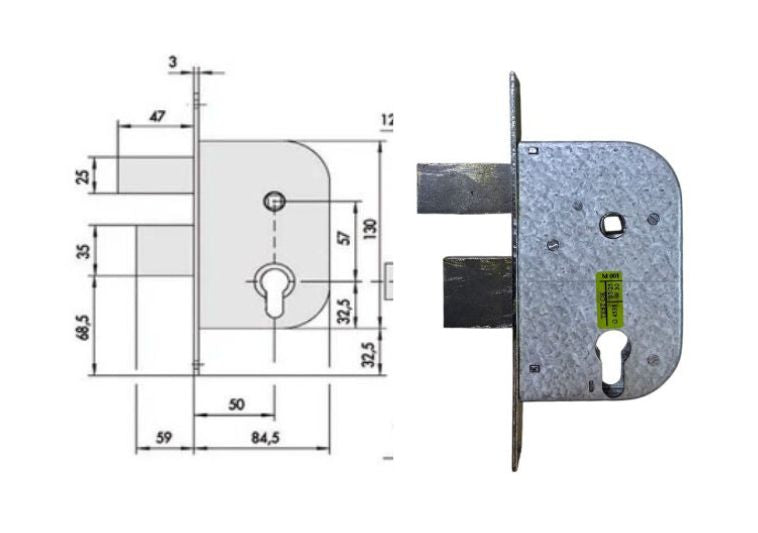 Serratura per cancelli da infilare Cisa.| Acquista su ferramentabeniamino.it