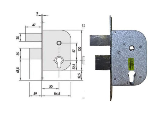 Serratura per cancelli da infilare Cisa.| Acquista su ferramentabeniamino.it
