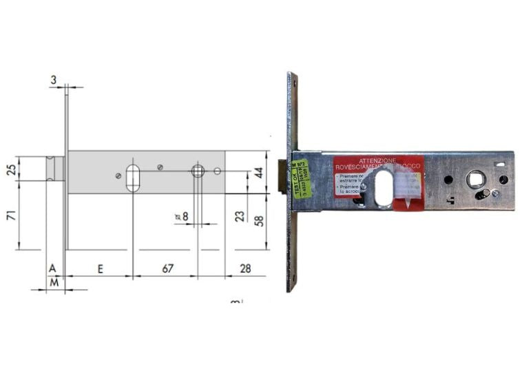 Serratura F44 con scrocco e mandata Cisa. | Acquista su ferramentabeniamino.it