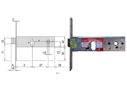 Serratura F44 con scrocco e mandata Cisa. | Acquista su ferramentabeniamino.it