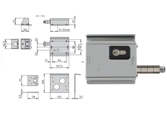 Misure serratura elettrica per cancelli scorrevoli Viro V09. | Acquista su ferramentabeniamino.it
