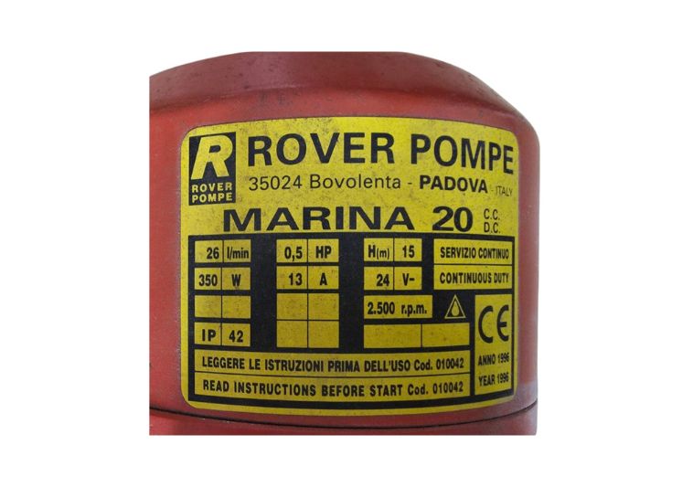 Caratteristiche motore da travaso Marina 20 Rover pompa. | Acquista su ferramentabeniamino.it