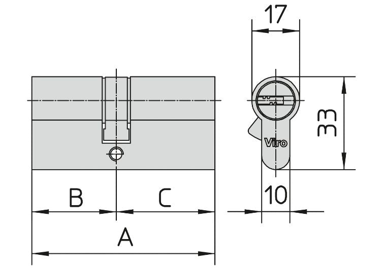 Cilindro Europeo Viro EuroPro (calcolo dimensioni). | Acquista su ferramentabeniamino.it