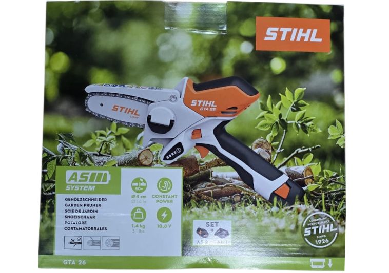 Confezione mini motosega da potatura GTA 26 Stihl in scatola. | Acquista su ferramentabeniamino.it
