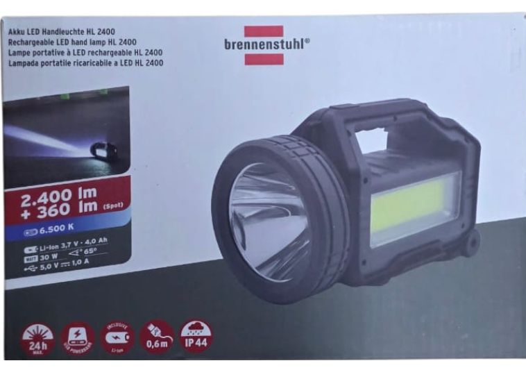 Confezione lampada portatile ricaricabile a LED HL 2400 Brennenstuhl. | Acquista su ferramentabeniamino.it