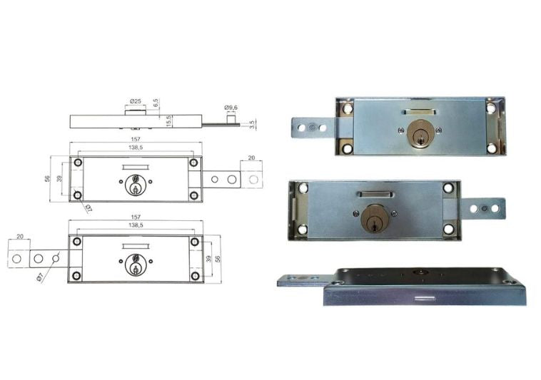 Coppia serratura per serranda diritta  Securemme. | Acquista su ferramentabeniamino.it
