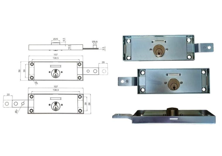 Coppia serrature per serranda piegata Securemme. | Acquista su ferramentabeniamino.it