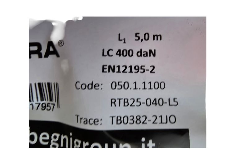 Etichetta fascia ancoraggio con cricchetto mt.5x25mm. Begni Group. | Acquista su ferramentabeniamino.it