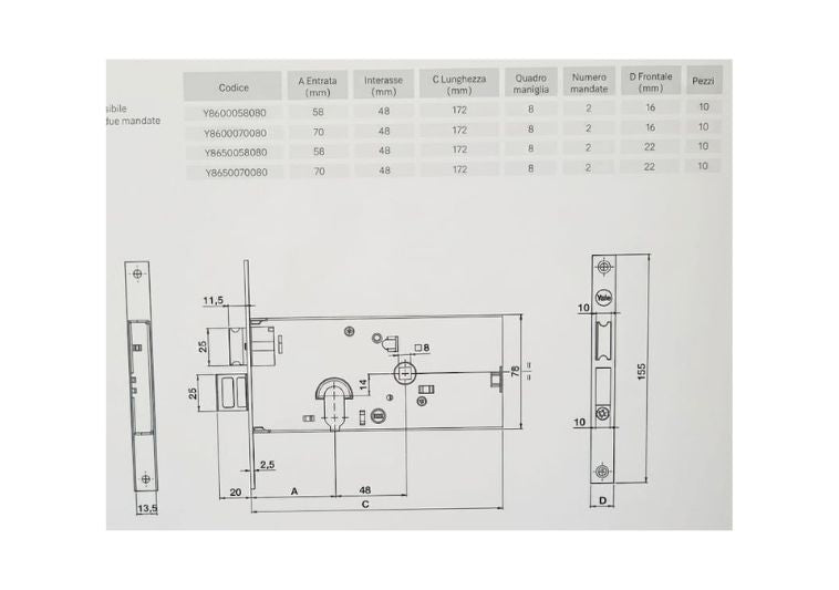 F.84 corta misure ed esploso Yale. | Acquista su ferramentabeniamino.it