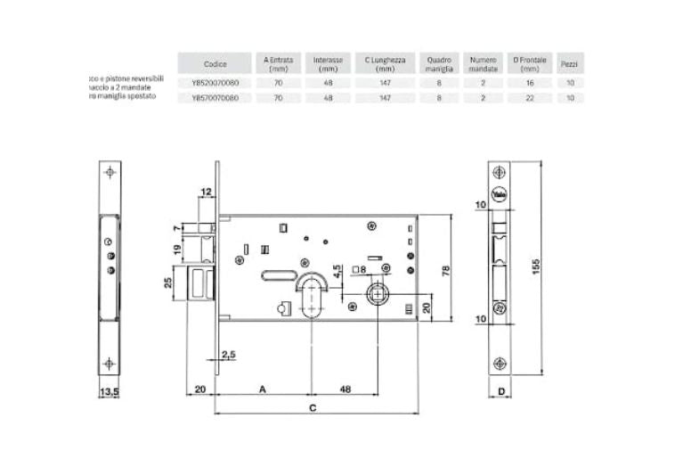 F.84 elettrica con 2 mandate corta misure ed esploso Yale. | Acquista su ferramentabeniamino.it