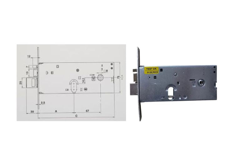 F.84 elettrica con 2 mandate lunga misure ed esploso serratura Yale. | Acquista su ferramentabeniamino.it