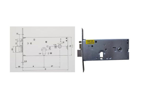 F.84 elettrica con 2 mandate lunga misure ed esploso serratura Yale. | Acquista su ferramentabeniamino.it