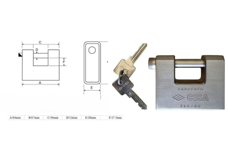 Lucchetto corazzato Cisa 28550. | Acquista su ferramentabeniamino.it
