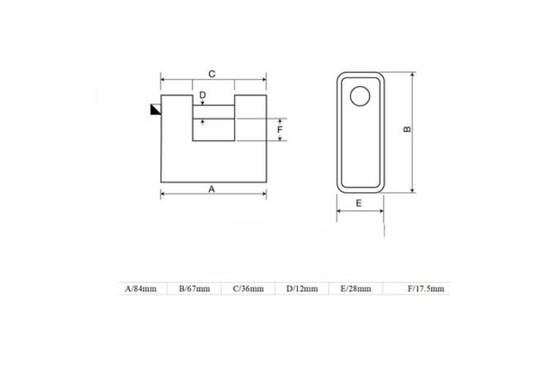 Misure lucchetto aciaio cementato Cisa 28550. | Acquista su ferramentabeniamino.it