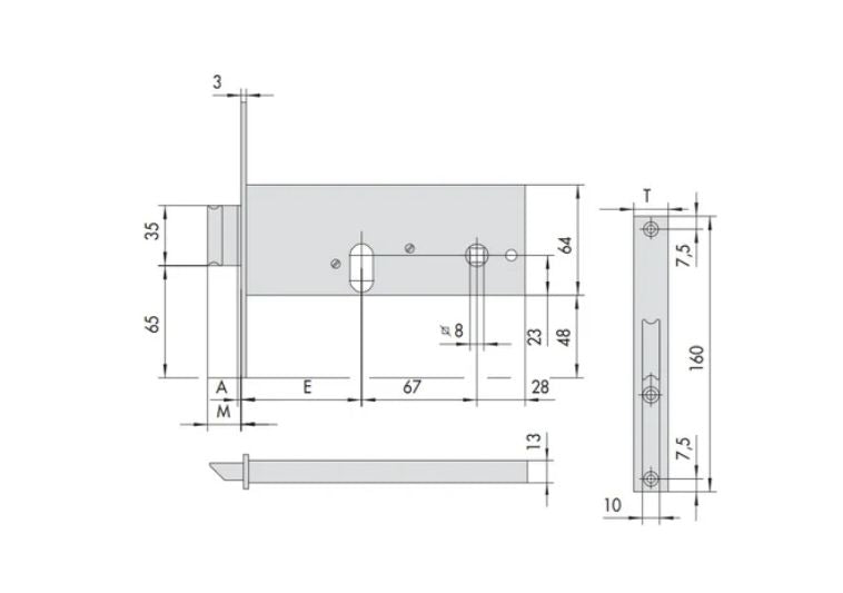 Misure serratura F64 Cisa. | Acquista su ferramentabeniamino.it