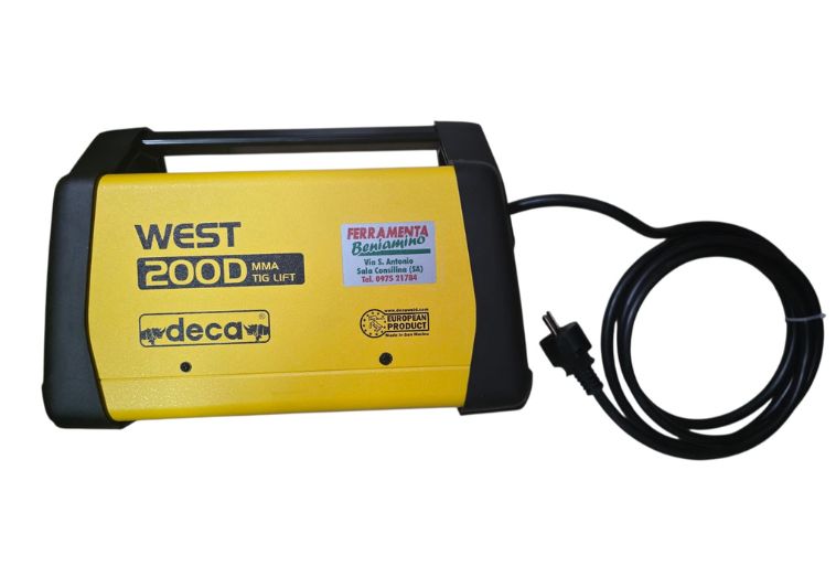 Saldatrice inverter deca WEST 200D laterale. | Acquista su ferramentabeniamino.it
