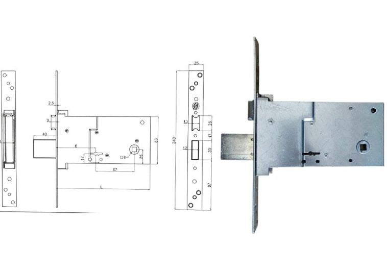 Serratura infilare a doppia mappa con scrocco e mandata Securemme 2010. | Acquista su ferramentabeniamino.it