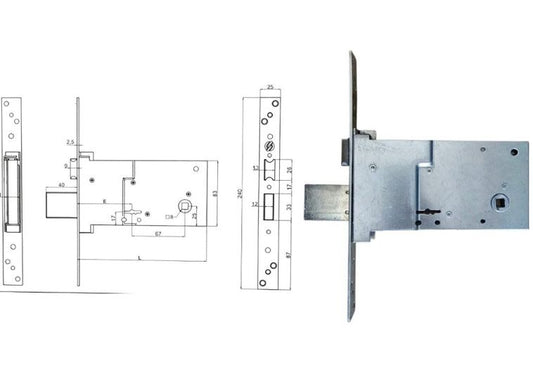 Serratura infilare a doppia mappa con scrocco e mandata Securemme 2010. | Acquista su ferramentabeniamino.it