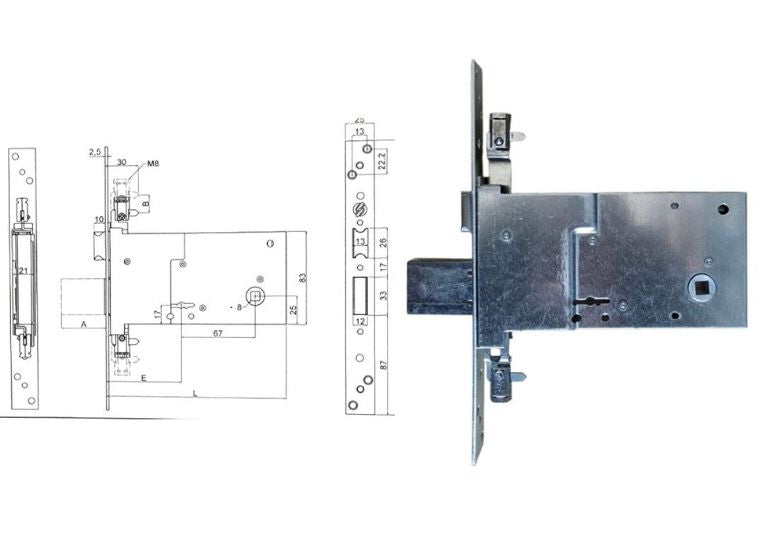 Serratura infilare triplica a doppia mappa con scrocco e mandata Securemme 2008. | Acquista su ferramentabeniamino.it