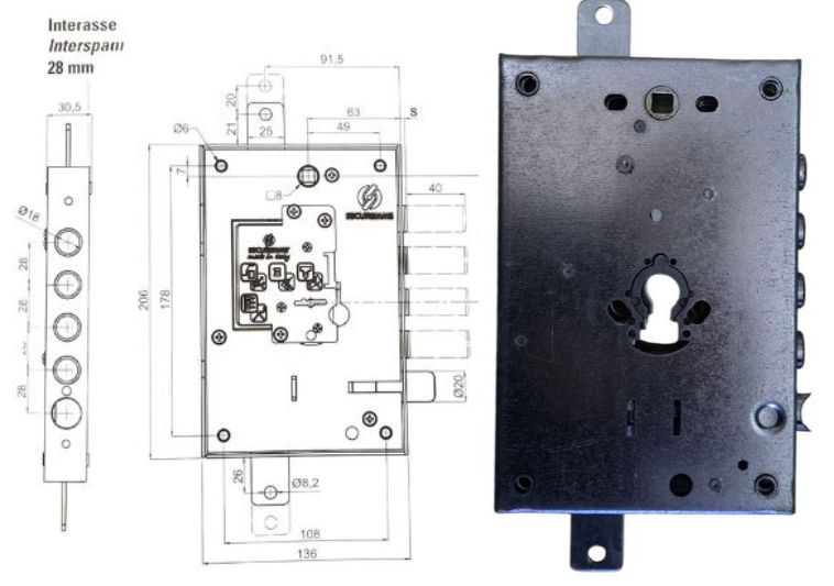 Serratura per porte blindate Securemme E.63 CE dx. | Acquista su ferramentabeniamino.it