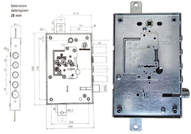 Serratura per porte blindate Securemme E.63 DM dx. | Acquista su ferramentabeniamino.it