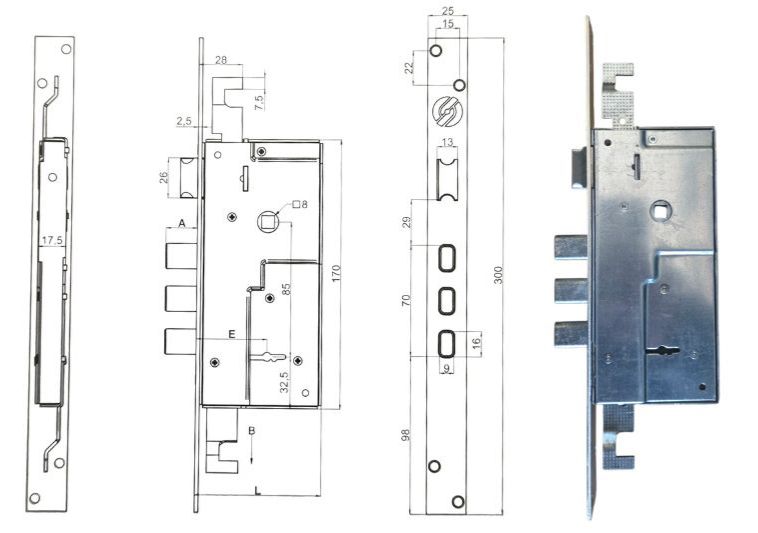 Serratura triplice doppia mappa per legno E.45 Securemme. | Acquista su ferramentabeniamino.it