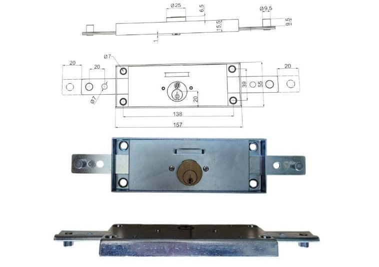 Serratura per serranda diritta piegata Securemme. | Acquista su ferramentabeniamino.it