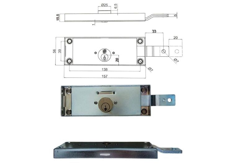 Serratura per serranda dx piegata Securemme. | Acquista su ferramentabeniamino.it