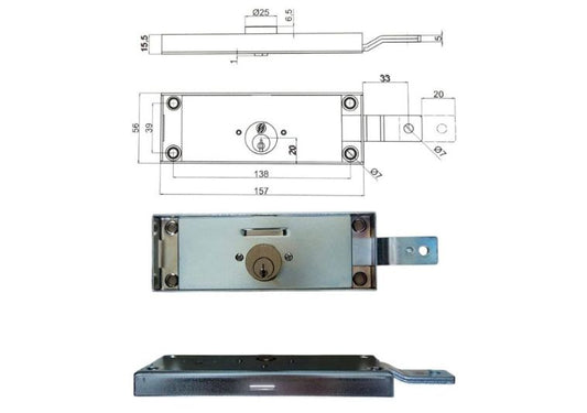 Serratura per serranda dx piegata Securemme. | Acquista su ferramentabeniamino.it