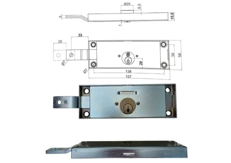 Serratura per serranda sx piegata Securemme. | Acquista su ferramentabeniamino.it