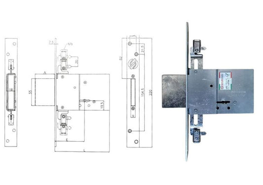 Serratura solo catenaccio triplice Securemme 2003.  | Acquista su ferramentabeniamino.it