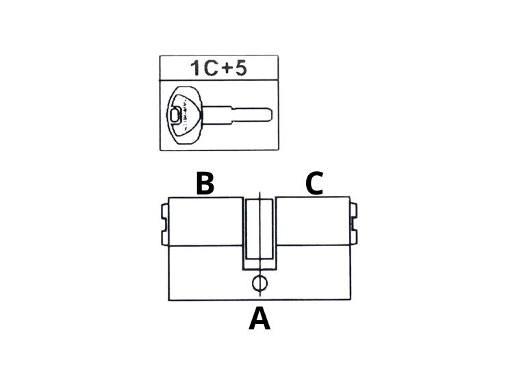 Cilindro sagomato europeo 5 chiavi + chiave da cantiere.  | Acquista su ferramentabeniamino.it