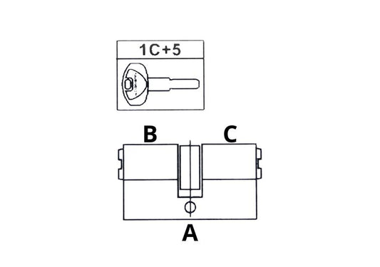 Cilindro sagomato europeo 5 chiavi + chiave da cantiere.  | Acquista su ferramentabeniamino.it